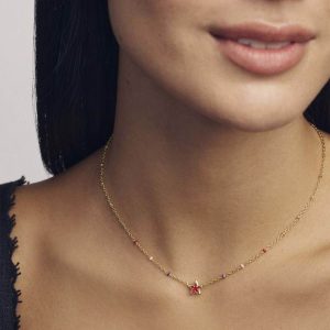 Mini Cassidy Gold Short Pendant Necklace - alternate view
