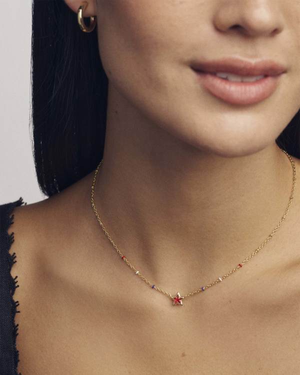 Mini Cassidy Gold Short Pendant Necklace - alternate view