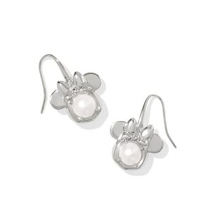 Disney | Kendra Scott Silver Minnie Mouse Drop Earrings in Freshwater Cultured Pearl