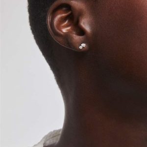 0.32 ct Lab Grown White Diamond Toi et Moi Stud Earrings in 14k Yellow Gold - view 2