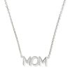 Mom Sparkle Sterling Silver Short Pendant Necklace