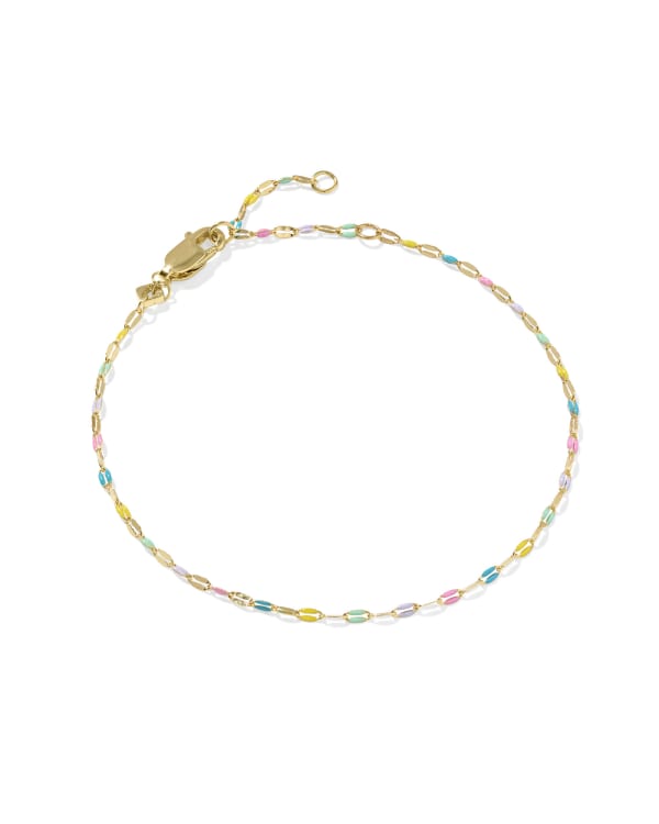Multicolor Mirror 18k Gold Vermeil Chain Bracelet