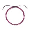 Otto Oxidized Sterling Silver Beaded Bracelet in Maroon Jade