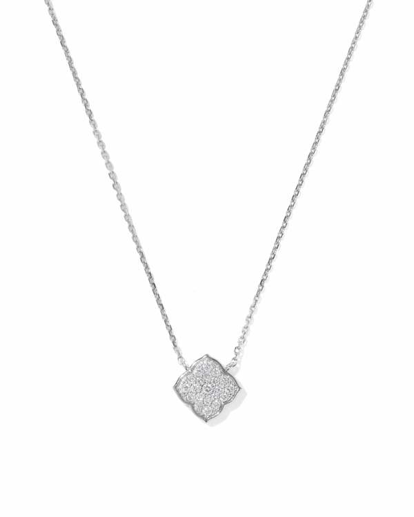 0.12 ct Pave Dira 14k White Gold Short Pendant Necklace