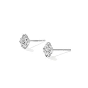 0.10 ct Pave Dira 14k White Gold Stud Earrings - view 2
