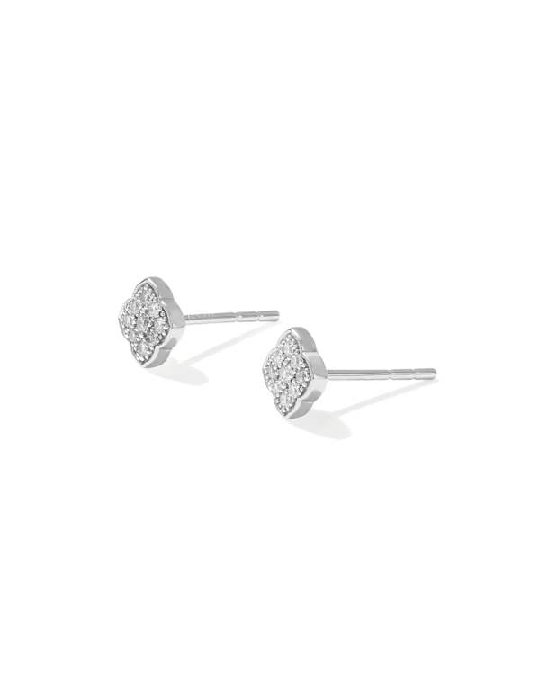 0.10 ct Pave Dira 14k White Gold Stud Earrings - view 2