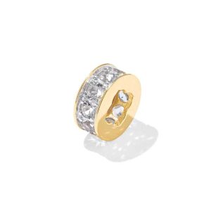 Pave 18k Gold Vermeil Spacer Charm