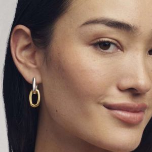 Ryleigh Wide Convertible Mixed Metal Earrings - view 2