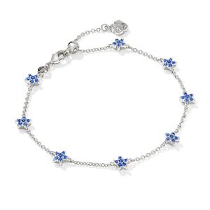 Sierra Silver Star Crystal Delicate Chain Bracelet