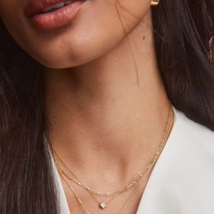 18 Inch Single Satellite Chain Necklace in Mixed Metal - alternate view