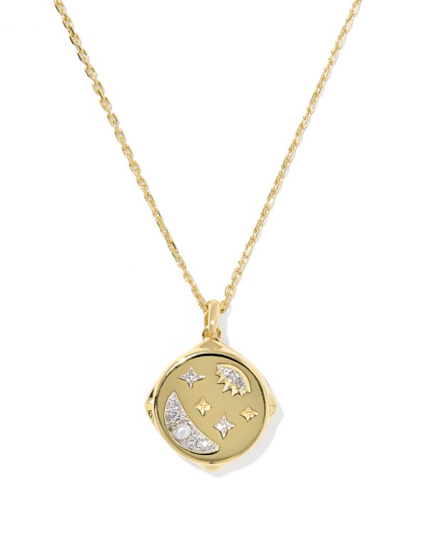 Skye Celestial 18k Yellow Gold Vermeil Locket Pendant Necklace
