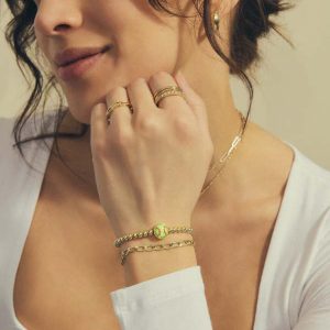 Softball Gold Stretch Bracelet - view 2
