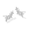 0.3 ct Star Cluster 14k White Gold Ear Climber Earrings in White Diamond