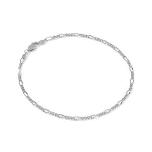 Thin Figaro Oxidized Sterling Silver Chain Bracelet