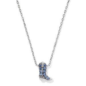 Tiny Cowboy Boot 14k White Gold Pendant Necklace