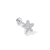 Tiny Five Point Star 14k White Gold Single Stud