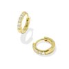 Virginia 18k Gold Vermeil Huggie Earrings in White Topaz
