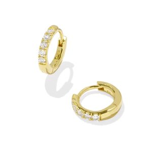 Virginia 18k Gold Vermeil Huggie Earrings in White Topaz