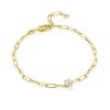 Virginia 18k Gold Vermeil Paperclip Bracelet in White Topaz