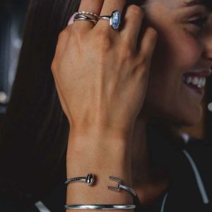 Wynn Silver Football Cuff Bracelet - view 2