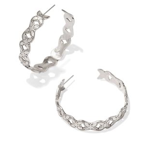 Keziah Hoop Earrings in Vintage Silver