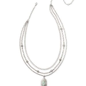 Keziah Vintage Silver Multi Strand Necklace in Sea Green Chrysocolla - alternate view