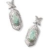 Keziah Vintage Silver Statement Earrings in Sea Green Chrysocolla