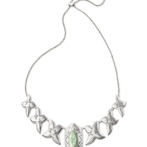 Keziah Vintage Silver Statement Necklace in Sea Green Chrysocolla