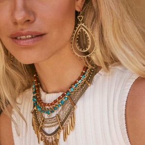 Rumer Open Frame Earrings in Vintage Gold - view 2