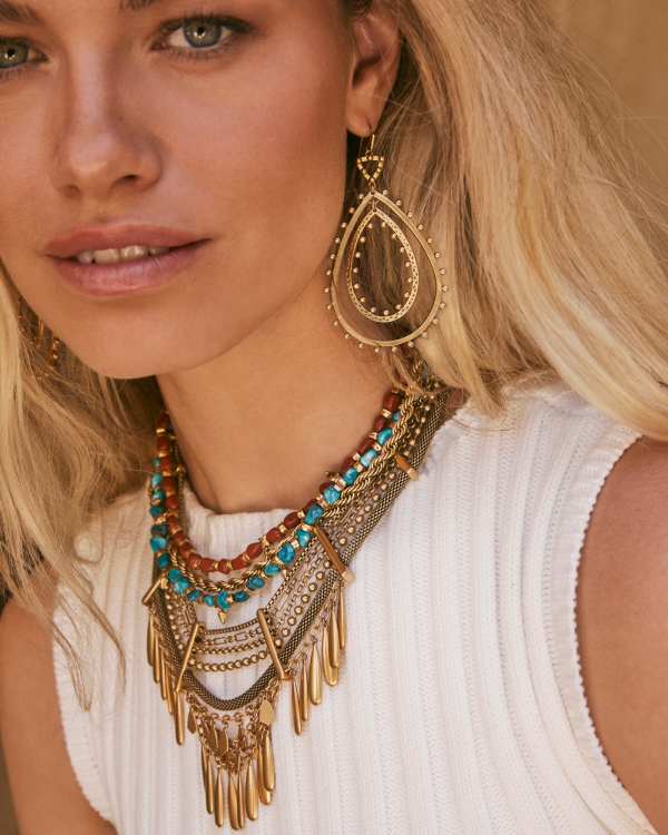 Rumer Open Frame Earrings in Vintage Gold - view 2