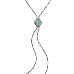 Abbie Oxidized Sterling Silver Bolo Necklace