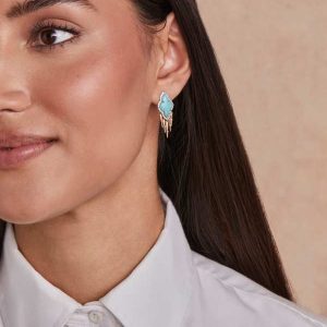 Abbie 14k Yellow Gold Fringe Drop Earrings - view 2