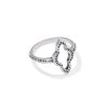 Abbie Open Frame Oxidized Sterling Silver Band Ring