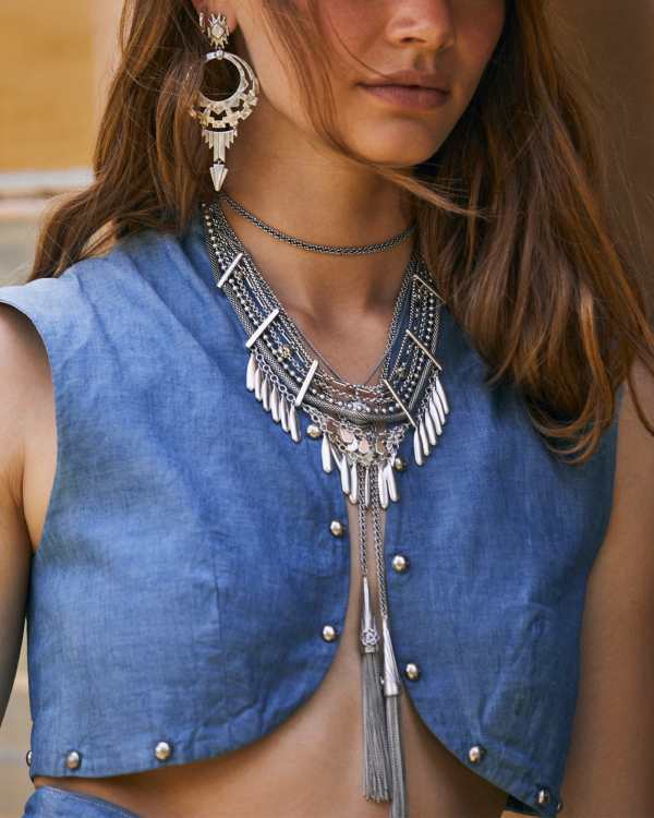 Ansel Rose Vintage Silver Lariat Necklace - alternate view