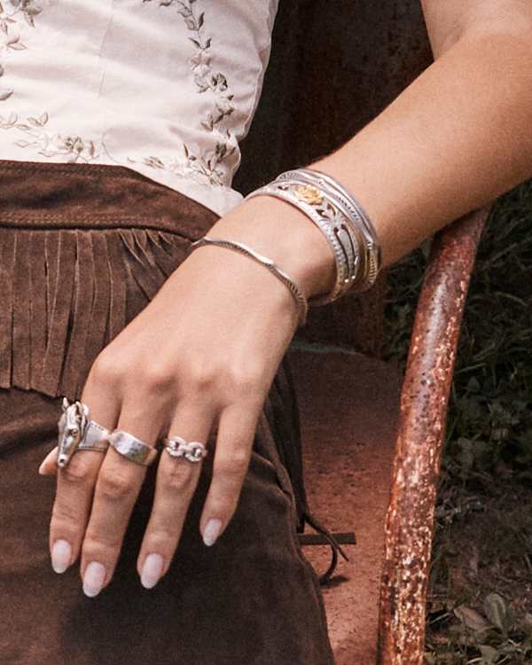 Ansel Rose Cuff Bracelet in Mixed Metal - view 2