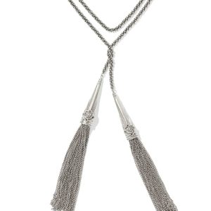 Ansel Rose Vintage Silver Lariat Necklace