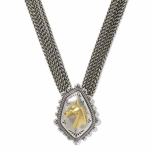 Beau Mixed Metal Concho Statement Necklace