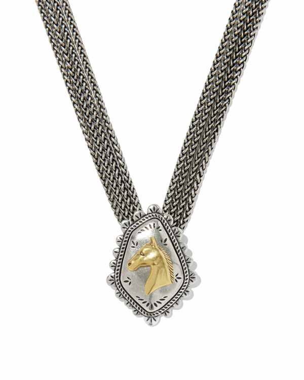 Beau Mixed Metal Concho Statement Necklace