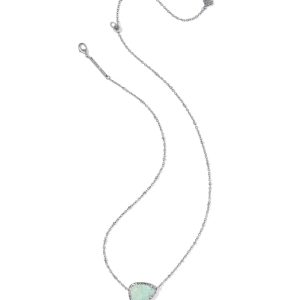 Jamie Etch Frame Vintage Silver Short Pendant Necklace - alternate view