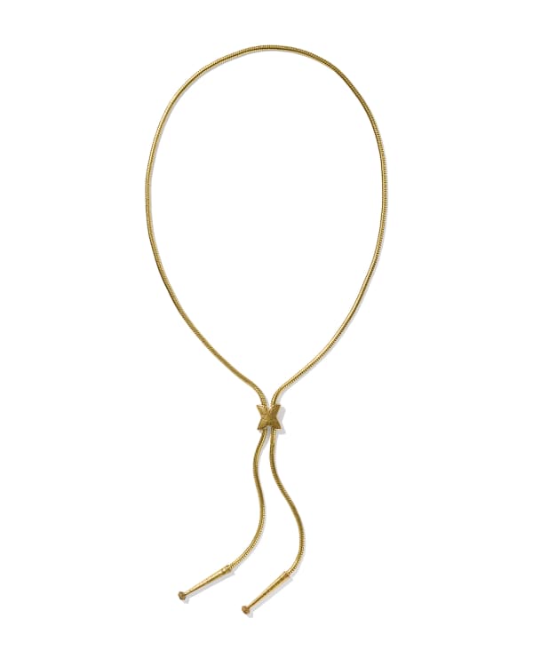 Keziah Etch Vintage Gold Bolo Necklace