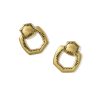 Keziah Etch Vintage Gold Open Frame Earrings