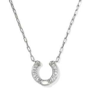Noble Horseshoe Vintage Silver Short Pendant Necklace