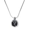 Phoenix Oxidized Sterling Silver Stone Charm Necklace