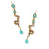 Snake Vintage Gold Linear Earrings