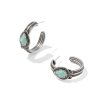 Tedi Vintage Silver Huggie Earrings