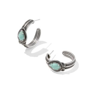 Tedi Vintage Silver Huggie Earrings