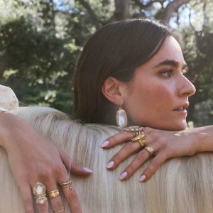 Terra Ring Set of 3 in Vintage Gold - view 2