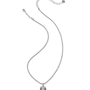 Tiny Cowboy Hat Vintage Silver Short Pendant Necklace - alternate view