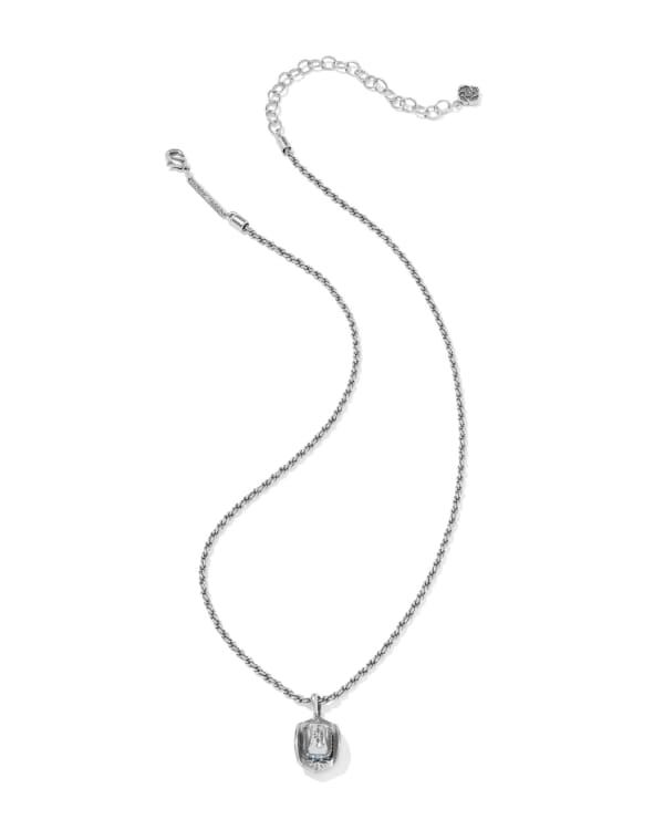Tiny Cowboy Hat Vintage Silver Short Pendant Necklace - alternate view