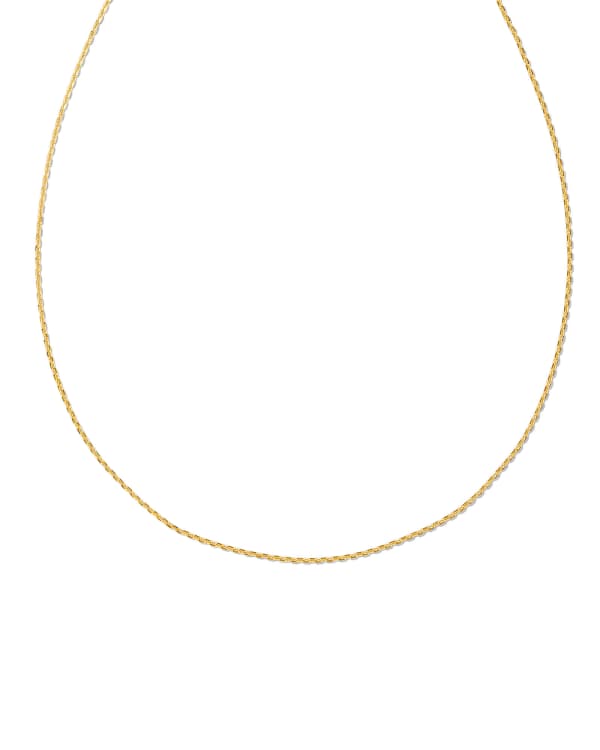 22 Inch Thin Chain Necklace in 18k Gold Vermeil